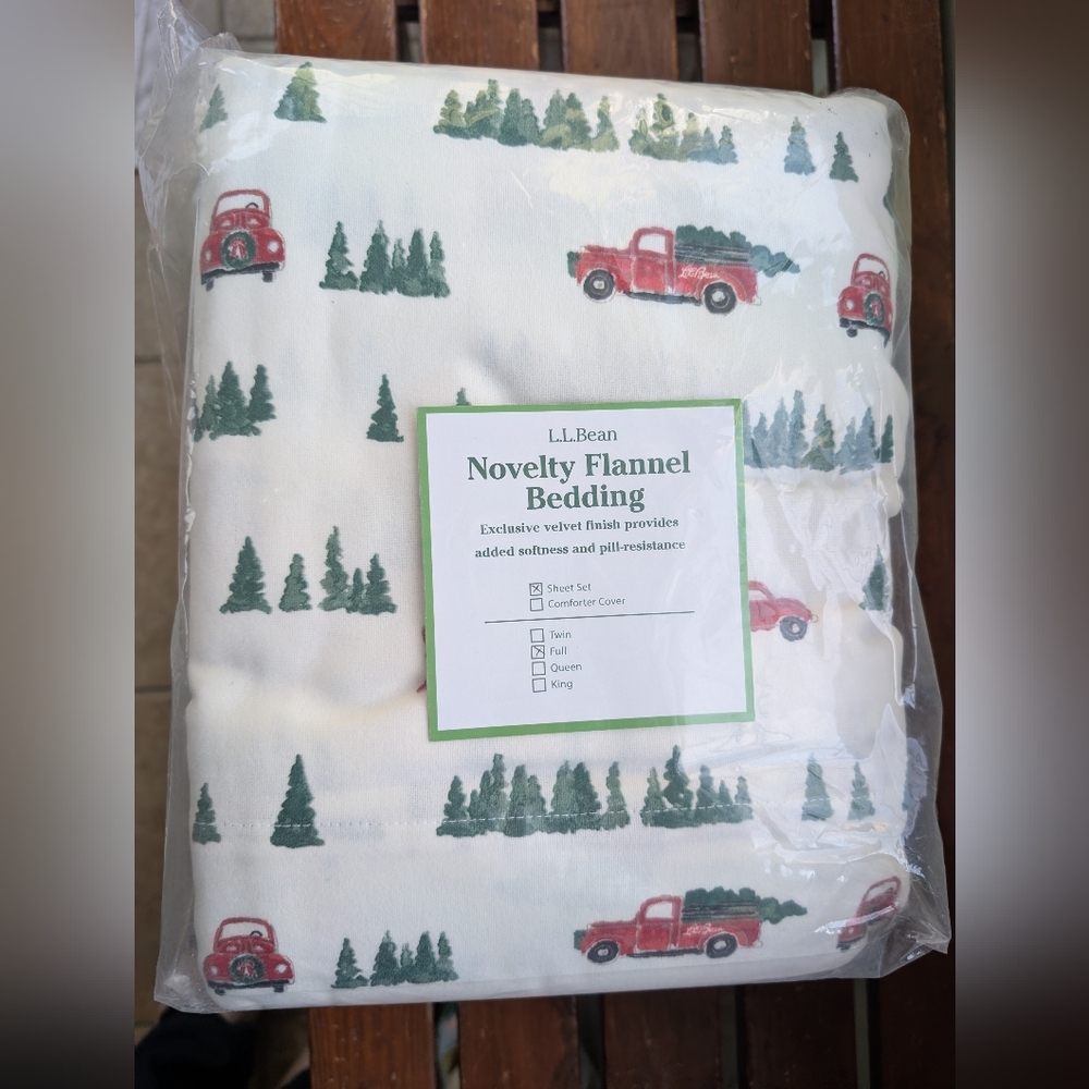 L.L. Bean Novelty Flannel Bedding - Sea Salt Set - NWT